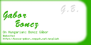 gabor boncz business card